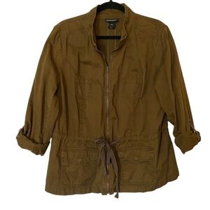 Lane Bryant Olive Green Cotton Lightweight Army Jacket 14 16